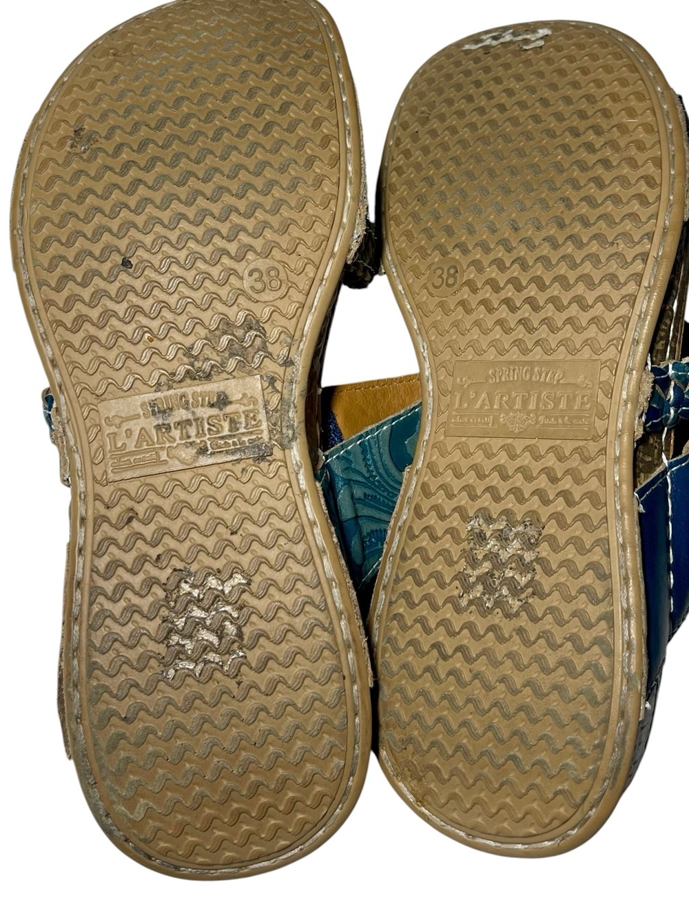 L’Artiste by Spring Step Women’s Astra Leather Slide Sandal Blue 7.5 38 - Picture 7 of 9